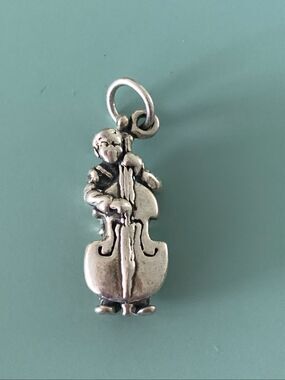 Cello Man Sterling Silver Jewelry Charm #music